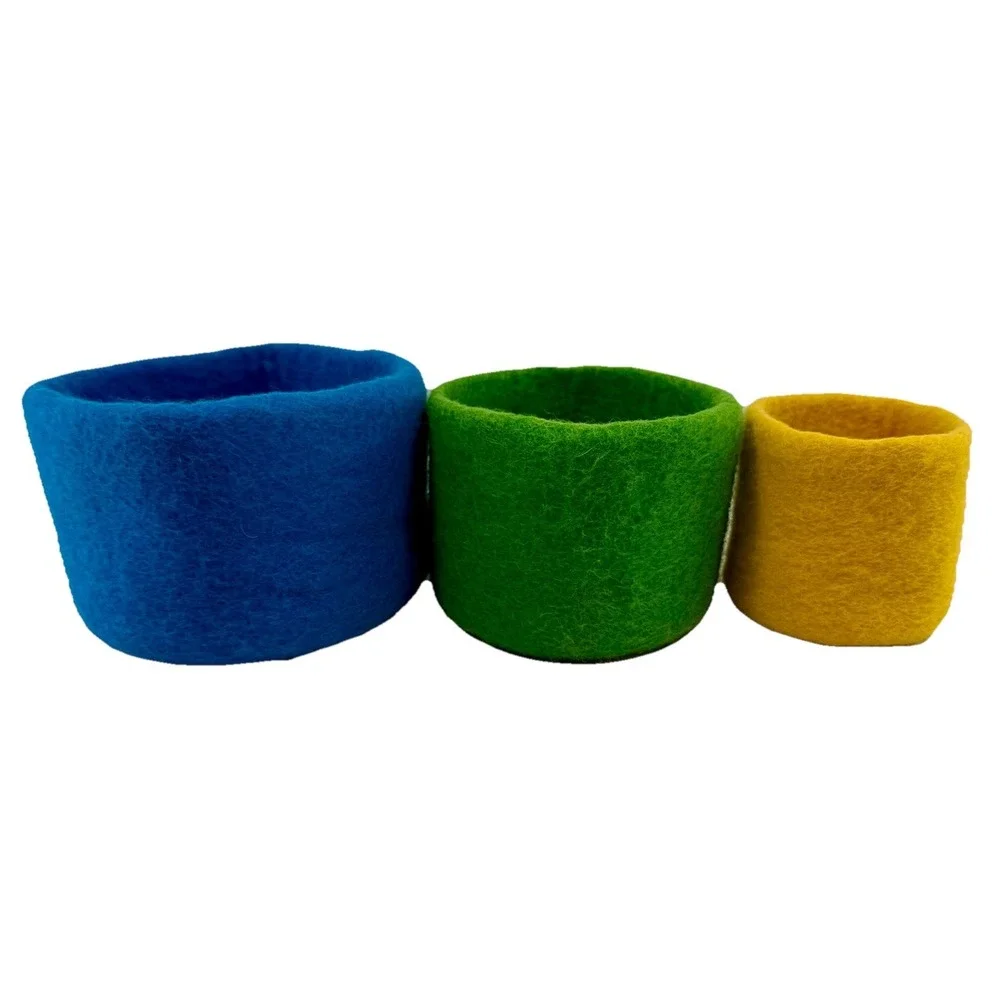 Lovevery Felt Nesting Baskets Set Montessori Sensory‎ Stacking EUC